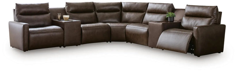 ModZ 7PC Power Reclining Sectional with Audio Consoles Set