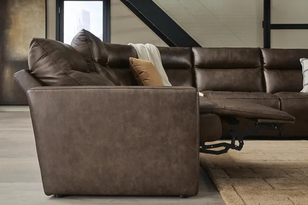 ModZ 6PC Power Reclining Sectional with Recliner & Audio Console Set
