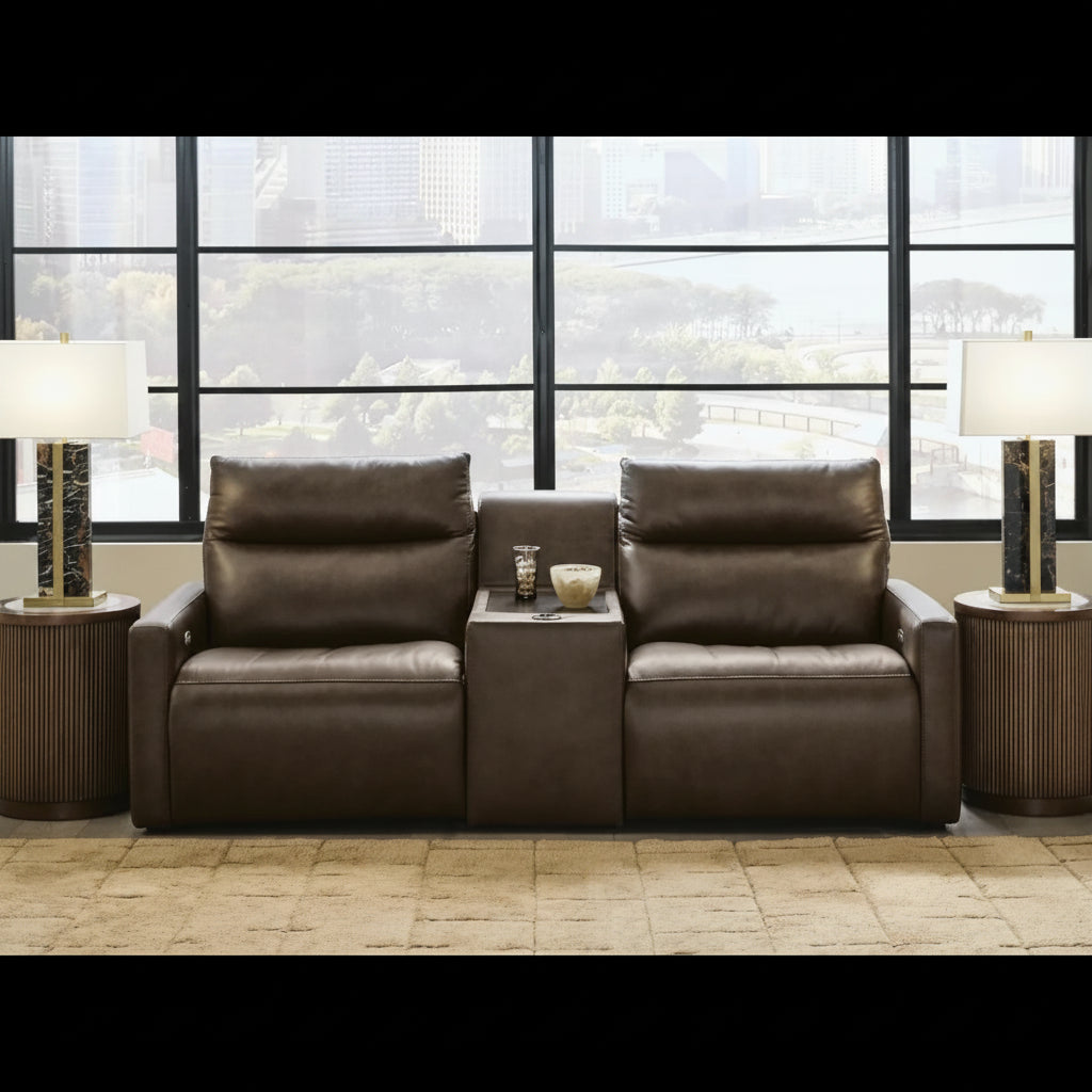 ModZ 3PC Power Reclining Sectional Loveseat with Audio Console Set