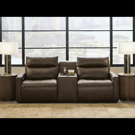 ModZ 3PC Power Reclining Sectional Loveseat with Audio Console Set