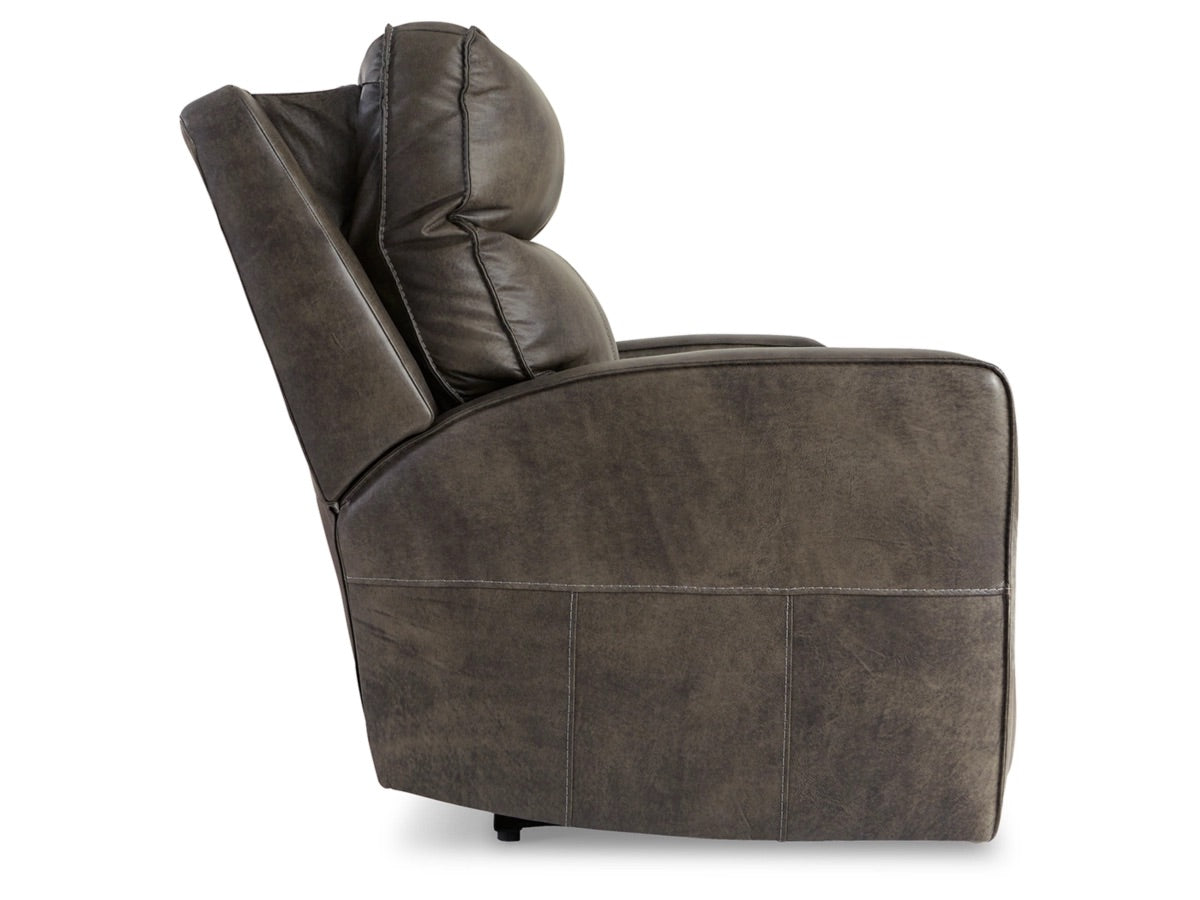 Game Plan Dual Power Leather Reclining Sofa