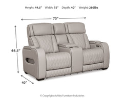 Boyington PWR REC Loveseat/CON/ADJ HDRST