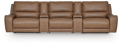 Silverbrooke 5-Piece Reclining Sectional with Storage Consoles