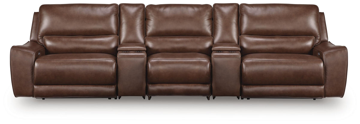 Silverbrooke 5-Piece Reclining Sectional with Storage Consoles