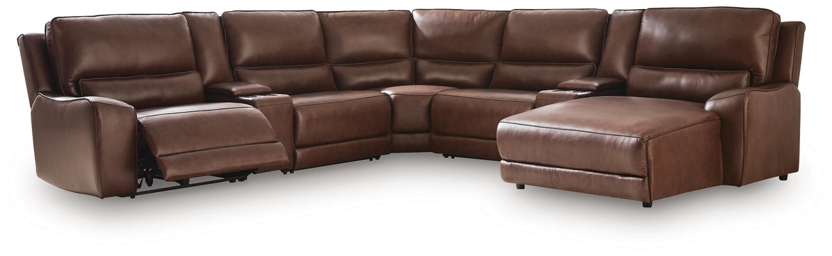 Silverbrooke 7-Piece Reclining Sectional with Chaise and Storage Consoles