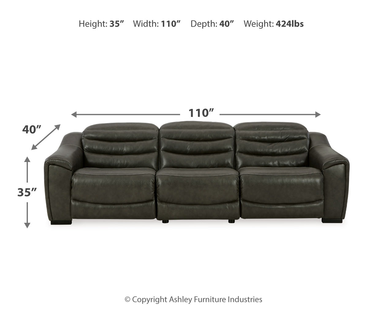 Center Line Sofa, Loveseat and Recliner