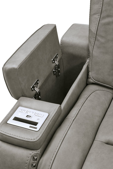 Sofá reclinable eléctrico gris The Man-Den