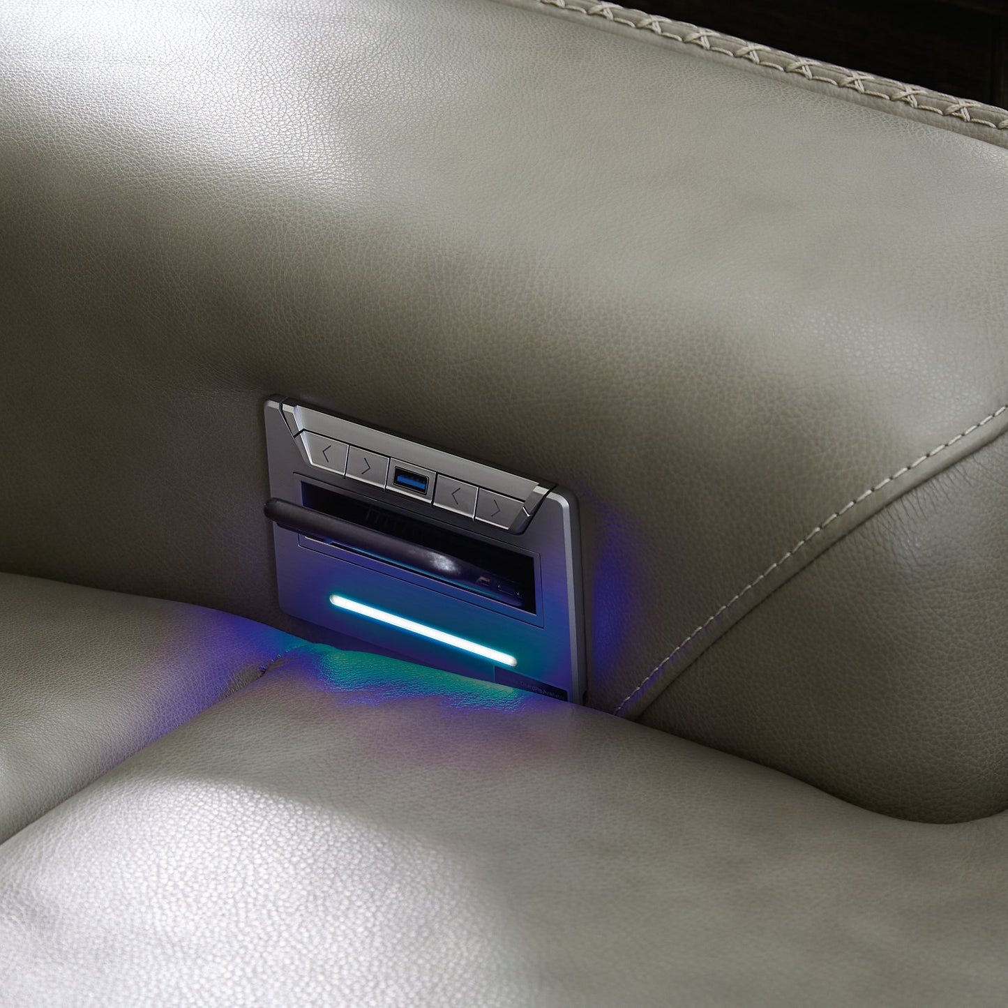 Seccional reclinable eléctrico Correze con chaise longue