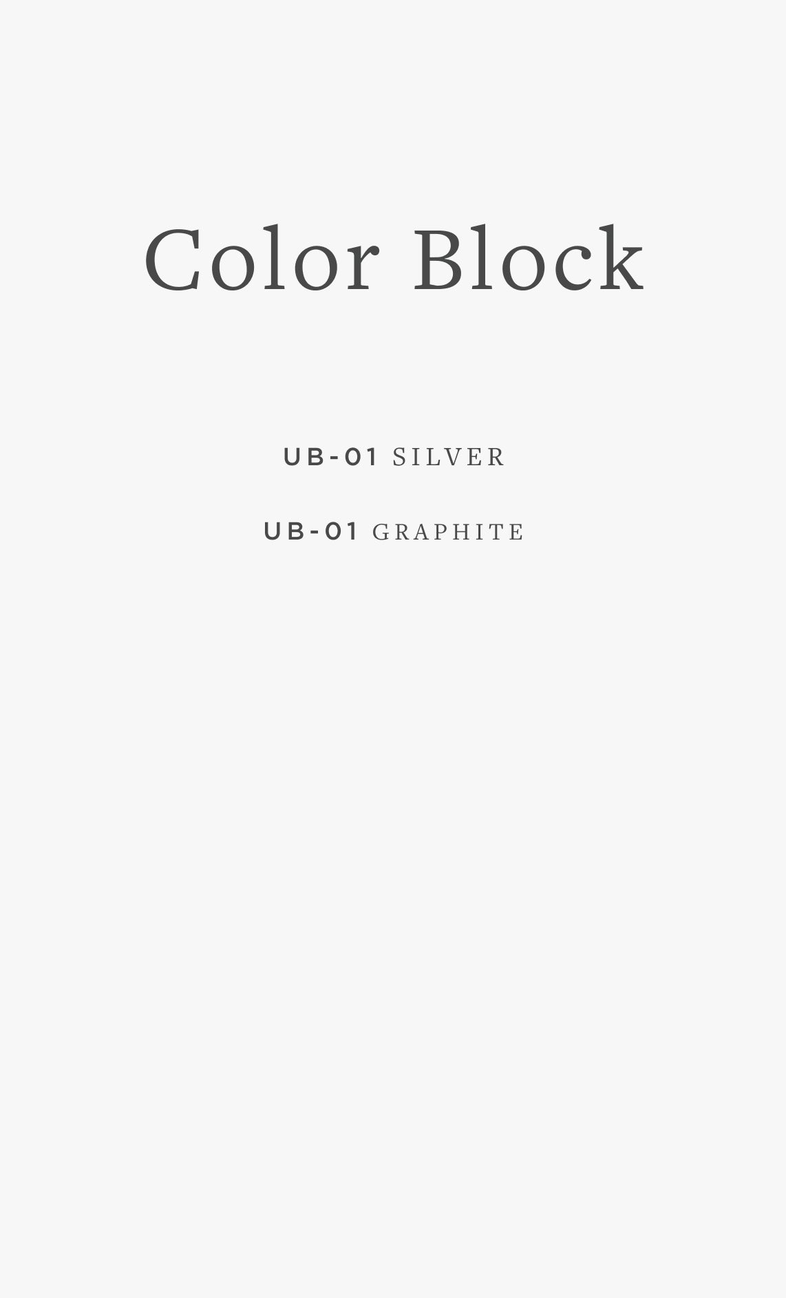 UB-01 COLOR BLOCK / 01