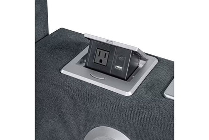 Ottawa Upholstered Transformer Bed with Electronic Features in Grey Linen