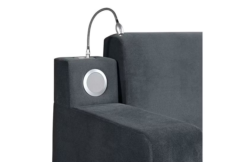 Ottawa Upholstered Transformer Bed with Electronic Features in Grey Linen