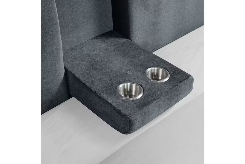 Ottawa Upholstered Transformer Bed with Electronic Features in Grey Linen