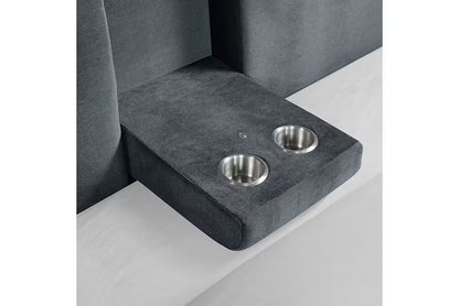 Ottawa Upholstered Transformer Bed with Electronic Features in Grey Linen
