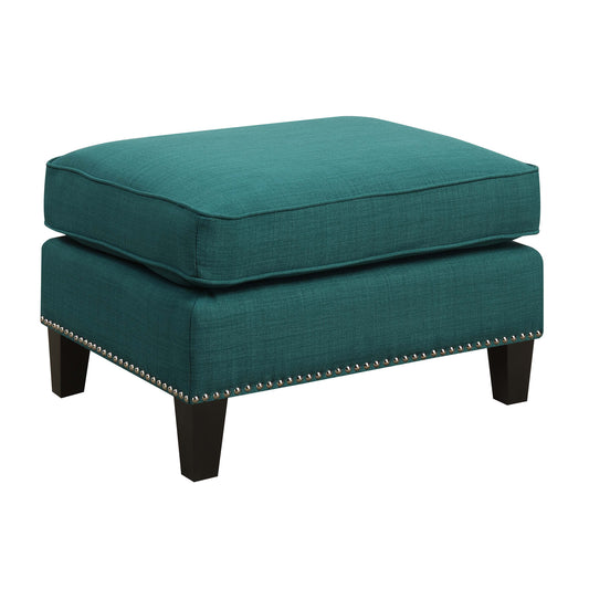 Erica 497 Ottoman W/Chrome Nail Heirloome Teal (ISTA 3)