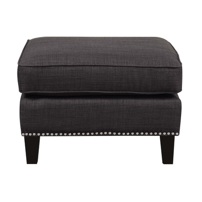 Erica 497 Ottoman W/Chrome Nail Heirloom Charcoal (ISTA 3)