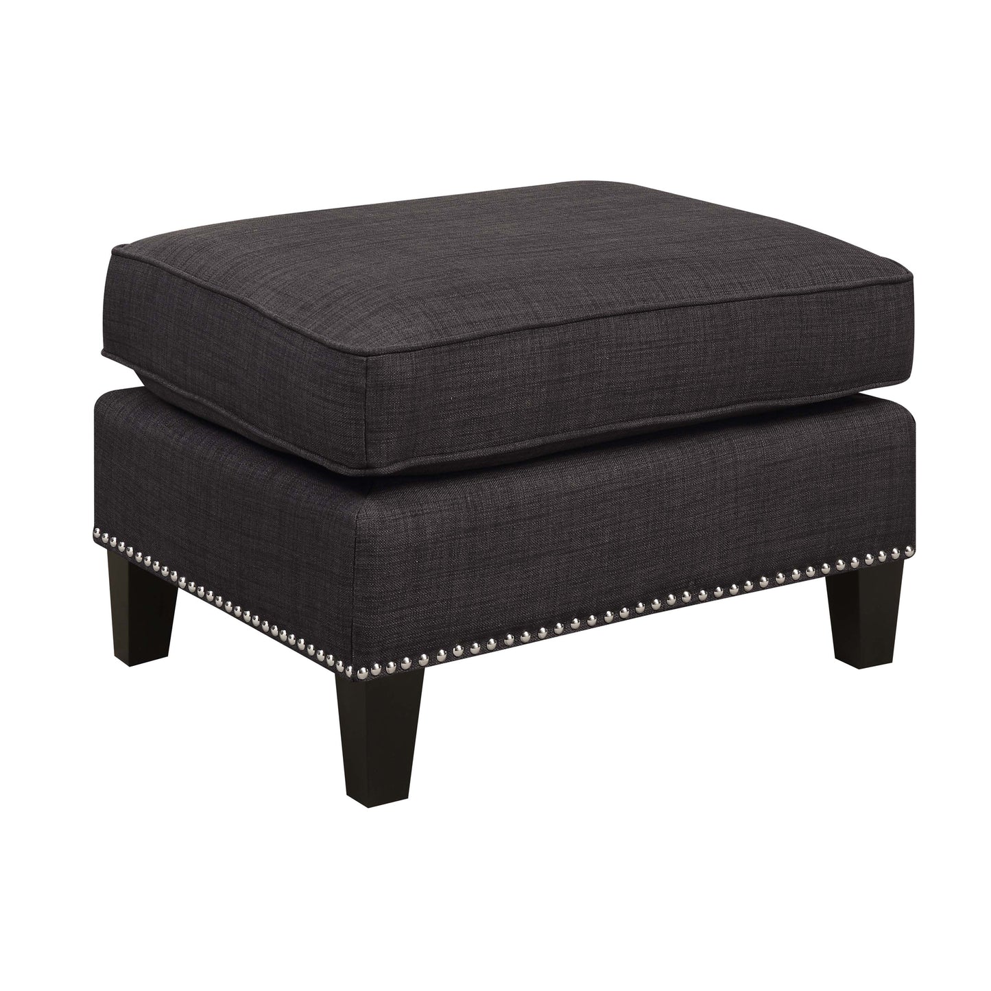 Erica 497 Ottoman W/Chrome Nail Heirloom Charcoal (ISTA 3)