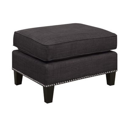 Erica 497 Ottoman W/Chrome Nail Heirloom Charcoal (ISTA 3)