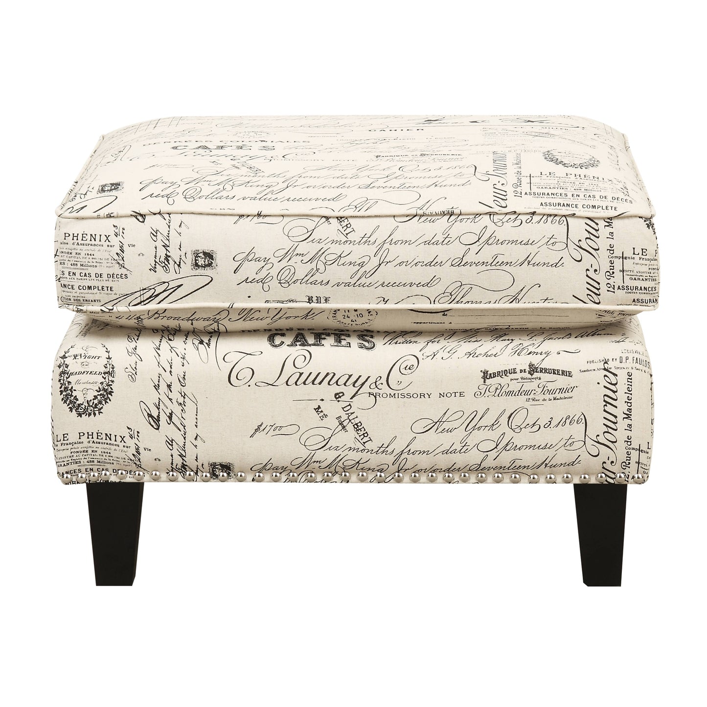 Erica 497 Ottoman W/Chrome Nail French Script (ISTA 3)