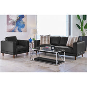 Hampton Chair in Fiero Charcoal (Top Grain / PVC)