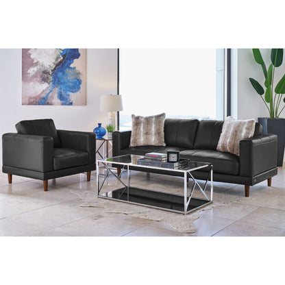 Hampton Chair in Fiero Charcoal (Top Grain / PVC)