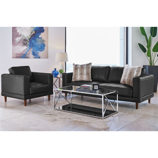 Hampton Chair in Fiero Charcoal (Top Grain / PVC)