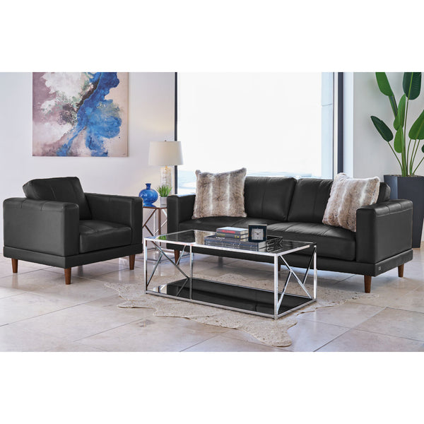 Hampton Chair in Fiero Charcoal (Top Grain / PVC)