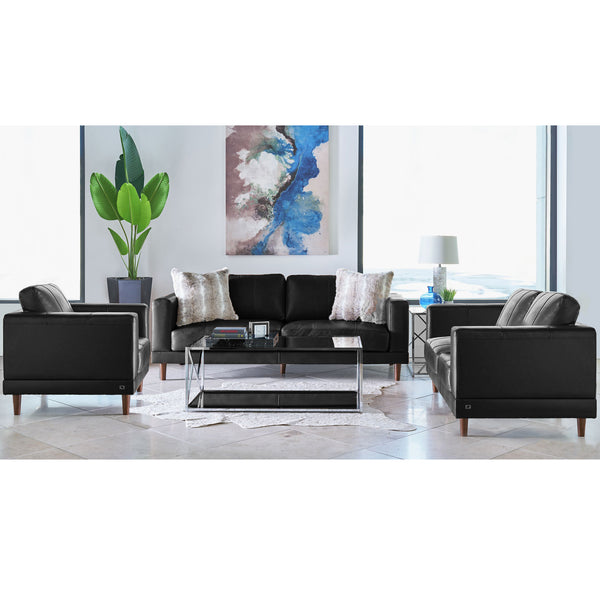 Hampton Loveseat In Fiero Black  (Top Grain/PVC)