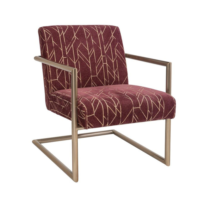Accent Chair (Wine/Rose Brass)