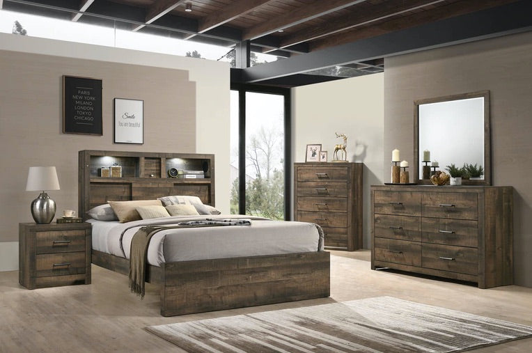 Conjunto de dormitorio con estantería musical Bailey