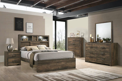 Conjunto de dormitorio con estantería musical Bailey