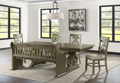 Stone Pew Bench Gray Finish