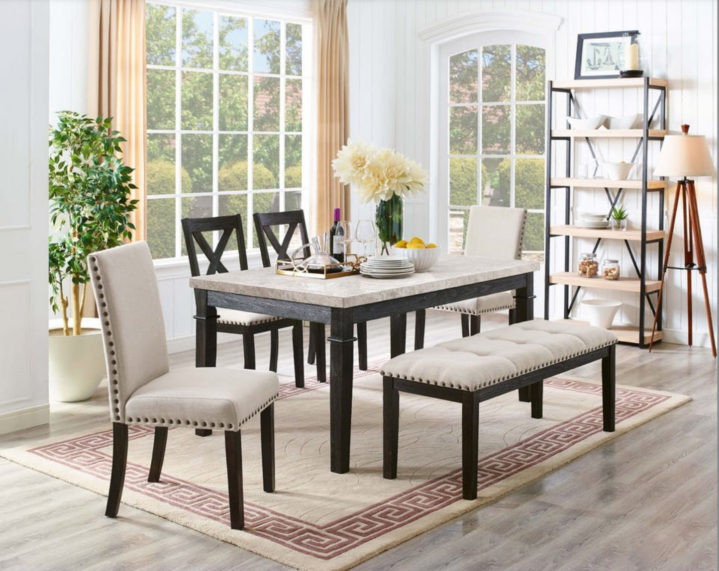 Mesa de comedor de mármol Greystone