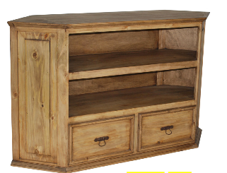 Rombo 60" Rustic Corner TV Stand with Storage