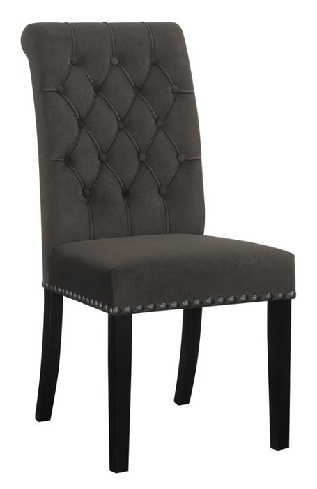 Alana Upholstered Tufted Side Chair Brown