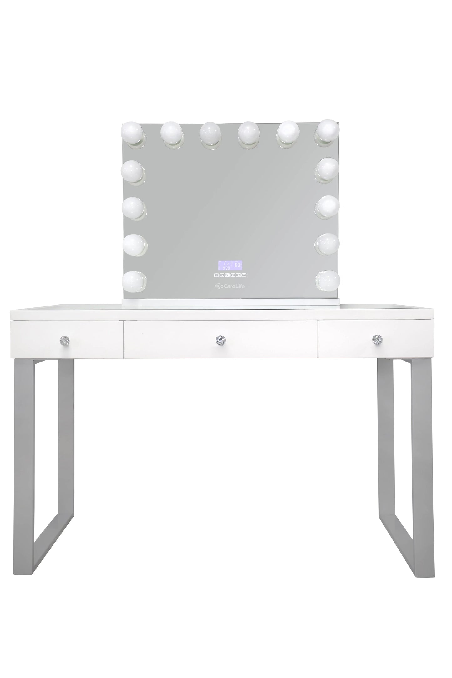 Cómoda Antonella tapizada de 7 cajones en color marfil y camel