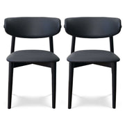 Silla de comedor Korbin de cuero vegano negro (juego de 2)