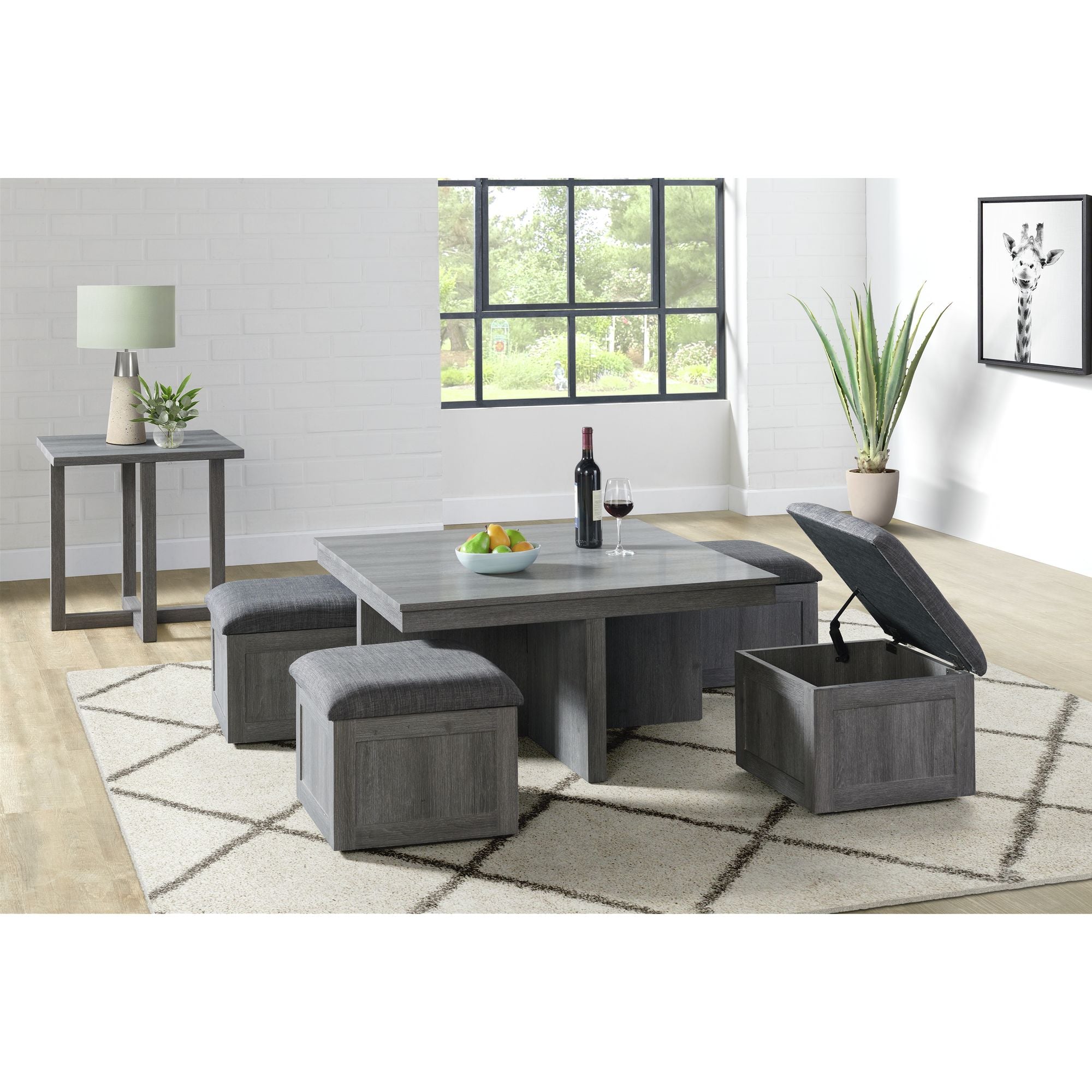 Uster 2PC Occasional Set-Coffee Table & End Table
