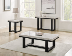 Mesa de cóctel con cubierta de mármol blanco Lucca 