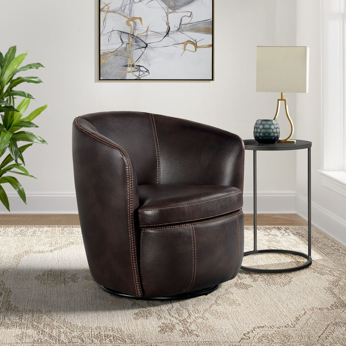Vito Swivel Chair In Pebble Tan