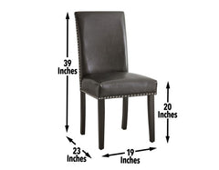 Verano Black PU Side Chair (Set of 2)