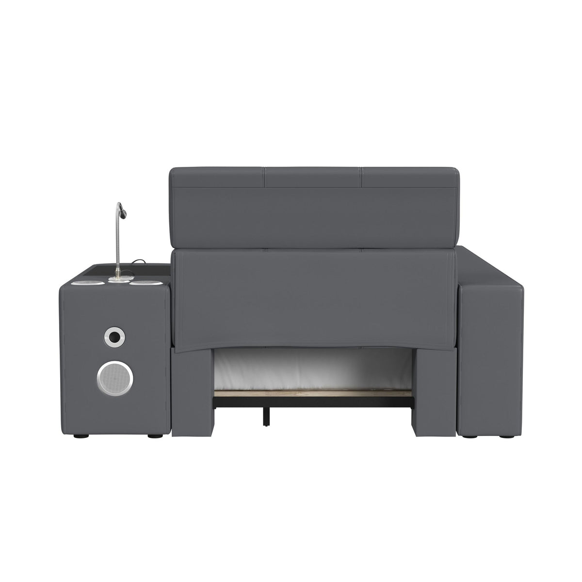 Valari Twin Transformer Bed with Electronic Features in Grey PU