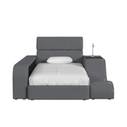 Valari Twin Transformer Bed with Electronic Features in Grey PU