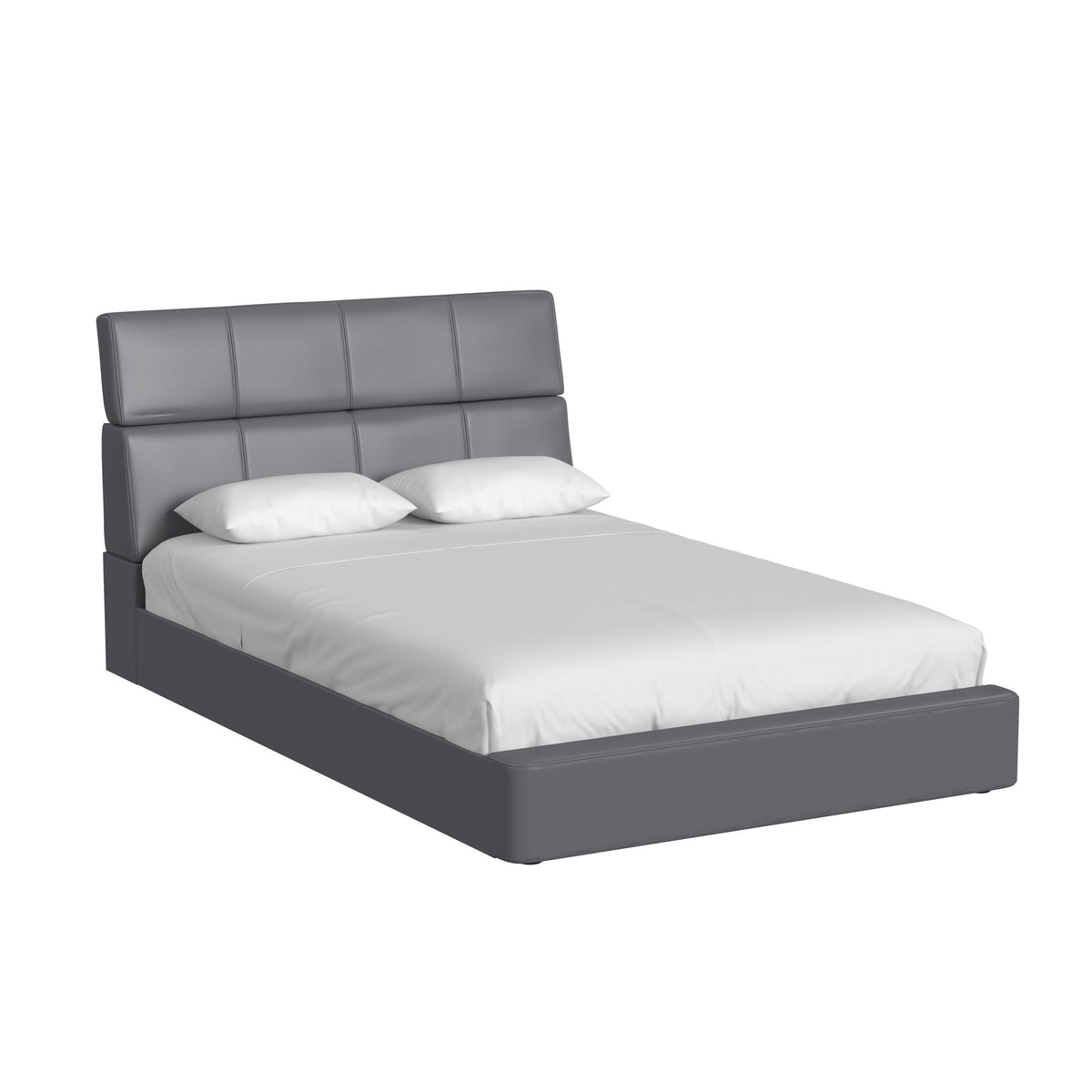 Valari Full Bed In Grey Pu