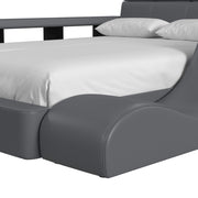 Valari Twin Transformer Bed with Electronic Features in Grey PU