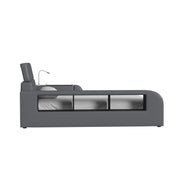 Valari Twin Transformer Bed with Electronic Features in Grey PU