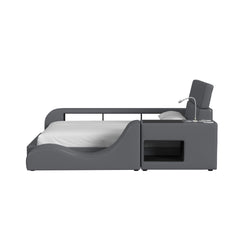 Valari Full Transformer Bed with Electronic Features in Grey PU