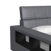 Valari Twin Transformer Bed with Electronic Features in Grey PU