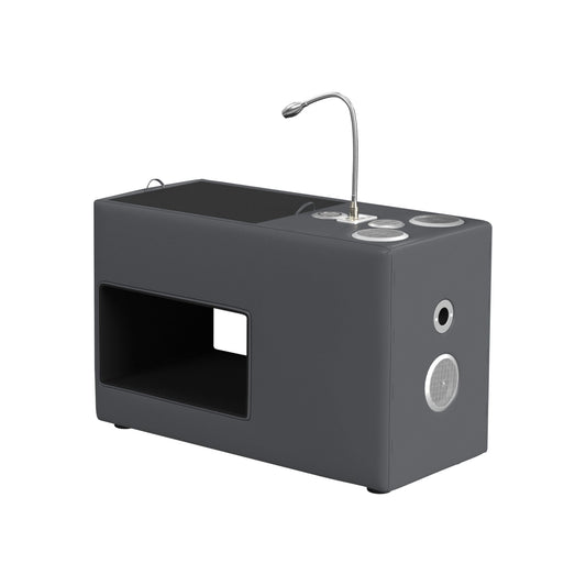 Valari Nightstand with Electronic Features in Grey PU