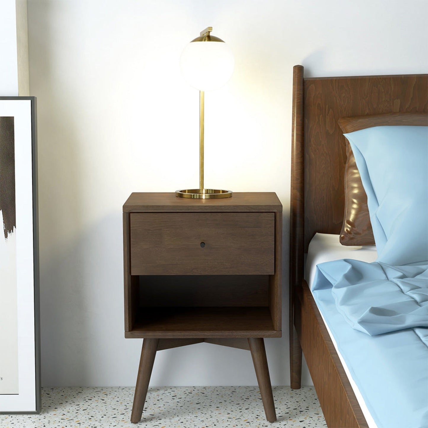 Lámpara de mesa de globo de terciopelo, cristal opalino blanco con interruptor de regulación en línea