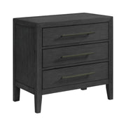 Versailles Contemporary 3-Drawer Nightstand In Black